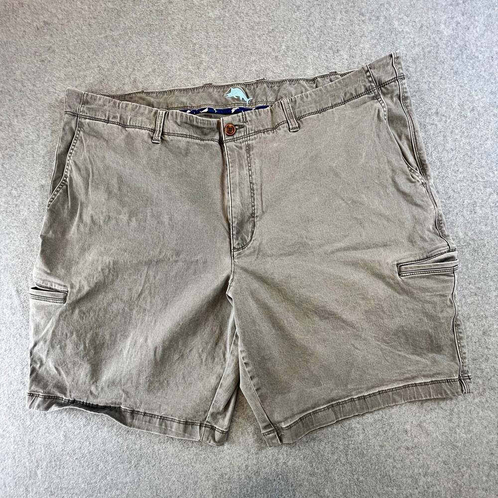 Tommy Bahama Mens Gray Chino Shorts 44 Waist 10 Inseam Cotton Lyocell Stretch
